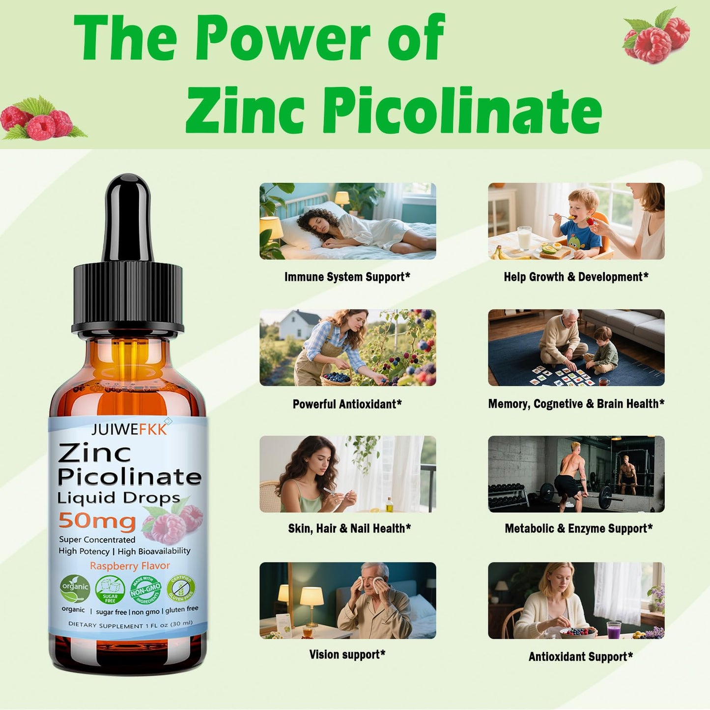 Zinc Picolinate 50mg Liquid Drops – Chelated Zinc for Immune Support