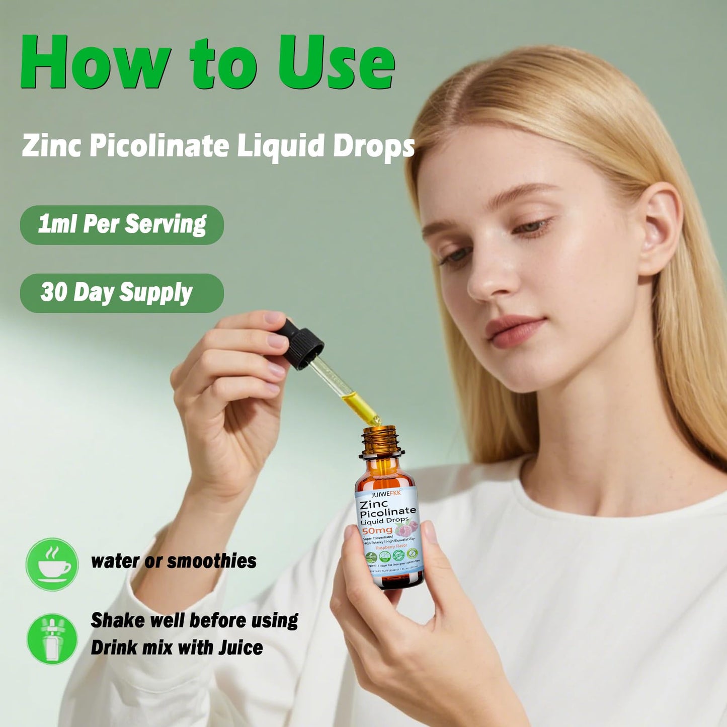 Zinc Picolinate 50mg Liquid Drops – Chelated Zinc for Immune Support