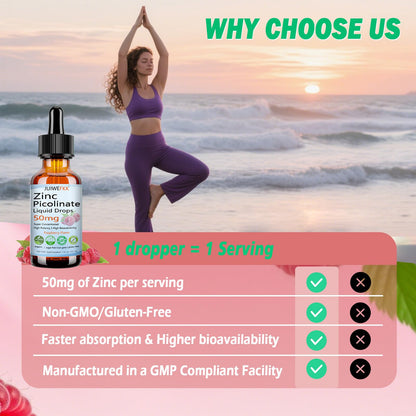 Zinc Picolinate 50mg Liquid Drops – Chelated Zinc for Immune Support