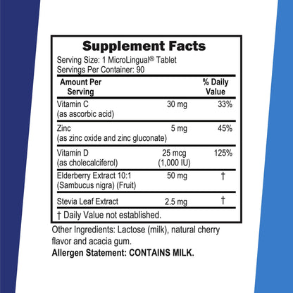 Superior Source Zinc Plus - Immune Support with Zinc, Vitamin C, Vitamin D3 & Elderberry | 90 Instant Dissolve Tablets