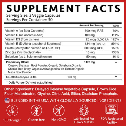 Freshly Moms Ayurvedic Fertility Supplements for Women | Support Ovulation | Conception for Women | Egg Quality | Maca Root, Vitex, & Vitamins | Vegan | 90 Capsules - OSH Wellness