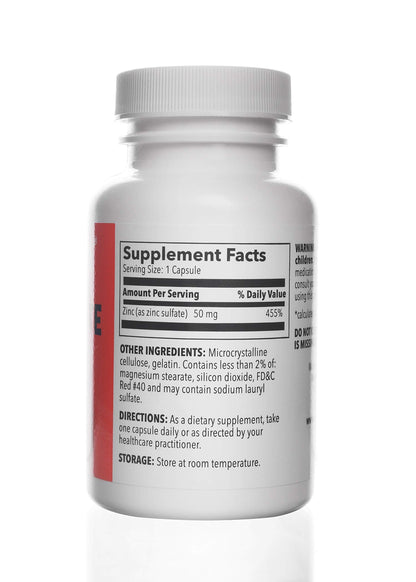 Zinc Sulfate 220 mg – 100 Count Capsules | Dietary Supplement