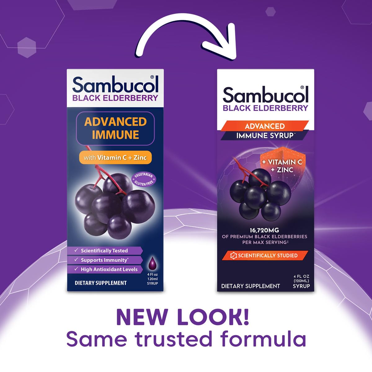 Sambucol Advanced Black Elderberry Syrup – Immune Support with Zinc & Vitamin C (4 oz)