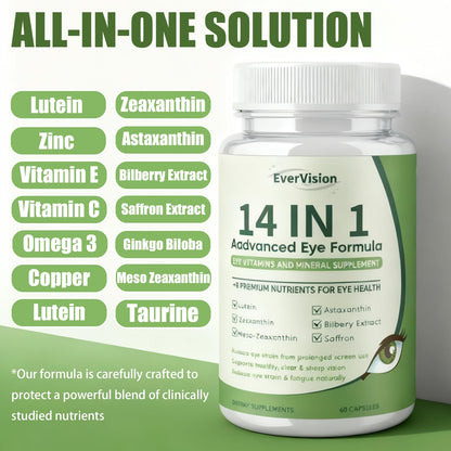 EVERVISION 14-in-1 Eye Formula - Vitamin & Mineral Eye Supplement (60ct)