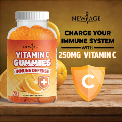 Zinc Gummies 2 Pack – 50mg Immune Booster Zinc Supplement with Vitamin C | Non-GMO | New Age