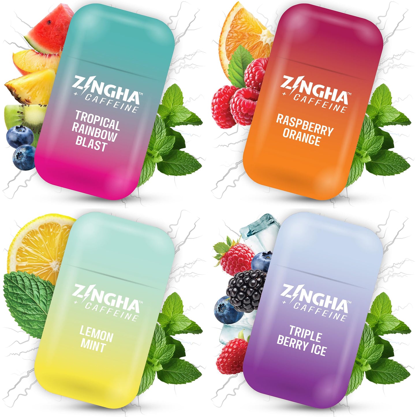 Z!NGHA Caffeinated Aromatherapy Nasal Inhaler Stick – Natural Energy Boost with Essential Oils + Caffeine – Focus, Refresh & Breathe Easy (Fruit Burst)