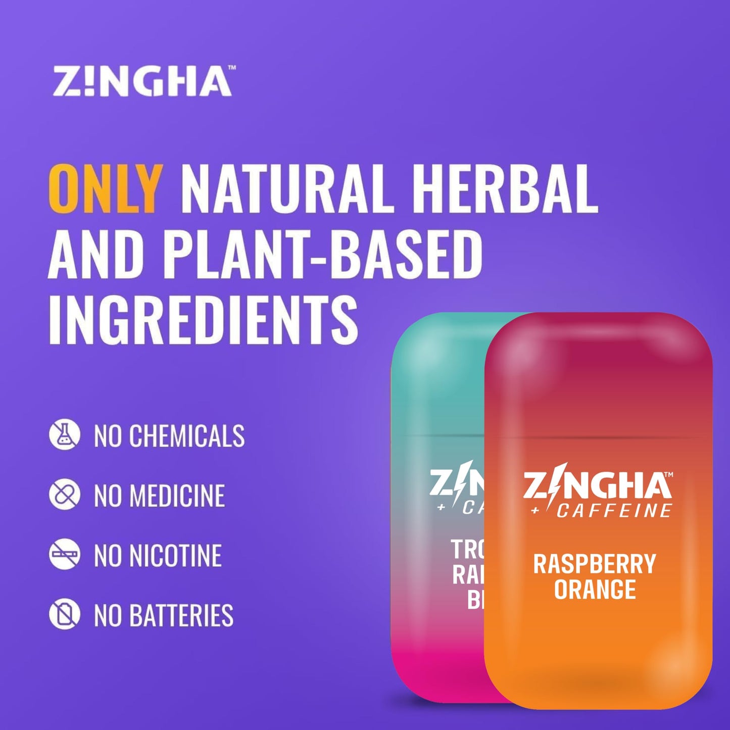Z!NGHA Caffeinated Aromatherapy Nasal Inhaler Stick – Natural Energy Boost + Caffeine (Tropical Rainbow Blast)