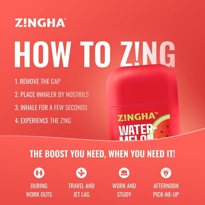 Z!NGHA Caffeinated Aromatherapy Nasal Inhaler Stick – Natural Energy & Focus