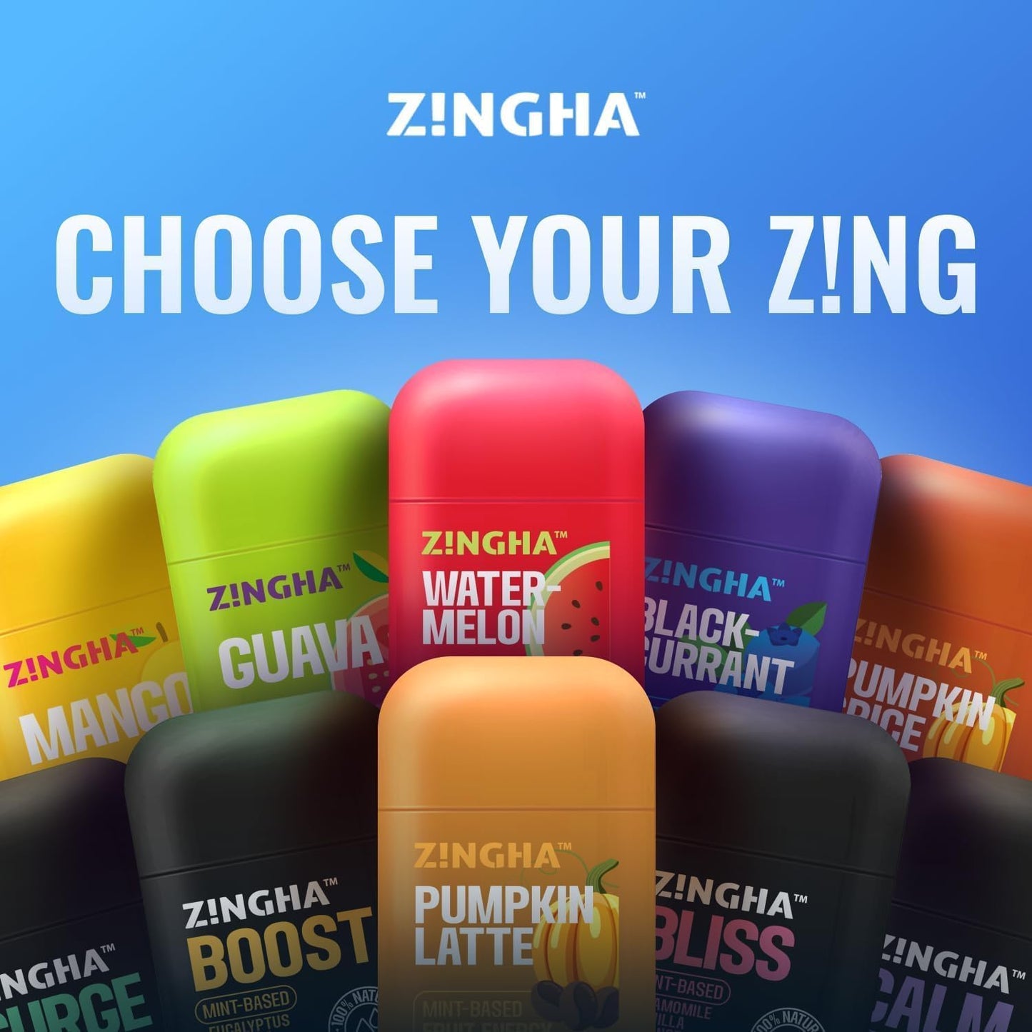 Z!NGHA Natural Aromatherapy Dual Nasal Inhaler Stick – Uplifting Blend for Daily Clarity | Portable