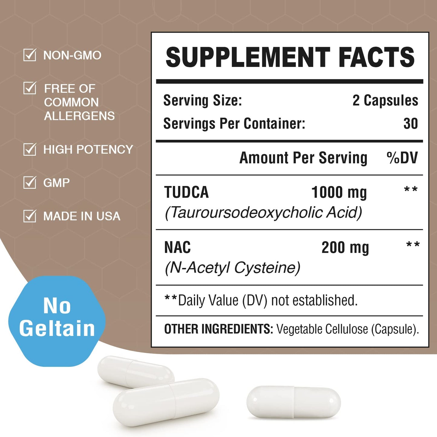 Zingicin TUDCA with NAC 1200mg - 60 Capsules | TUDCA + NAC for Liver Health