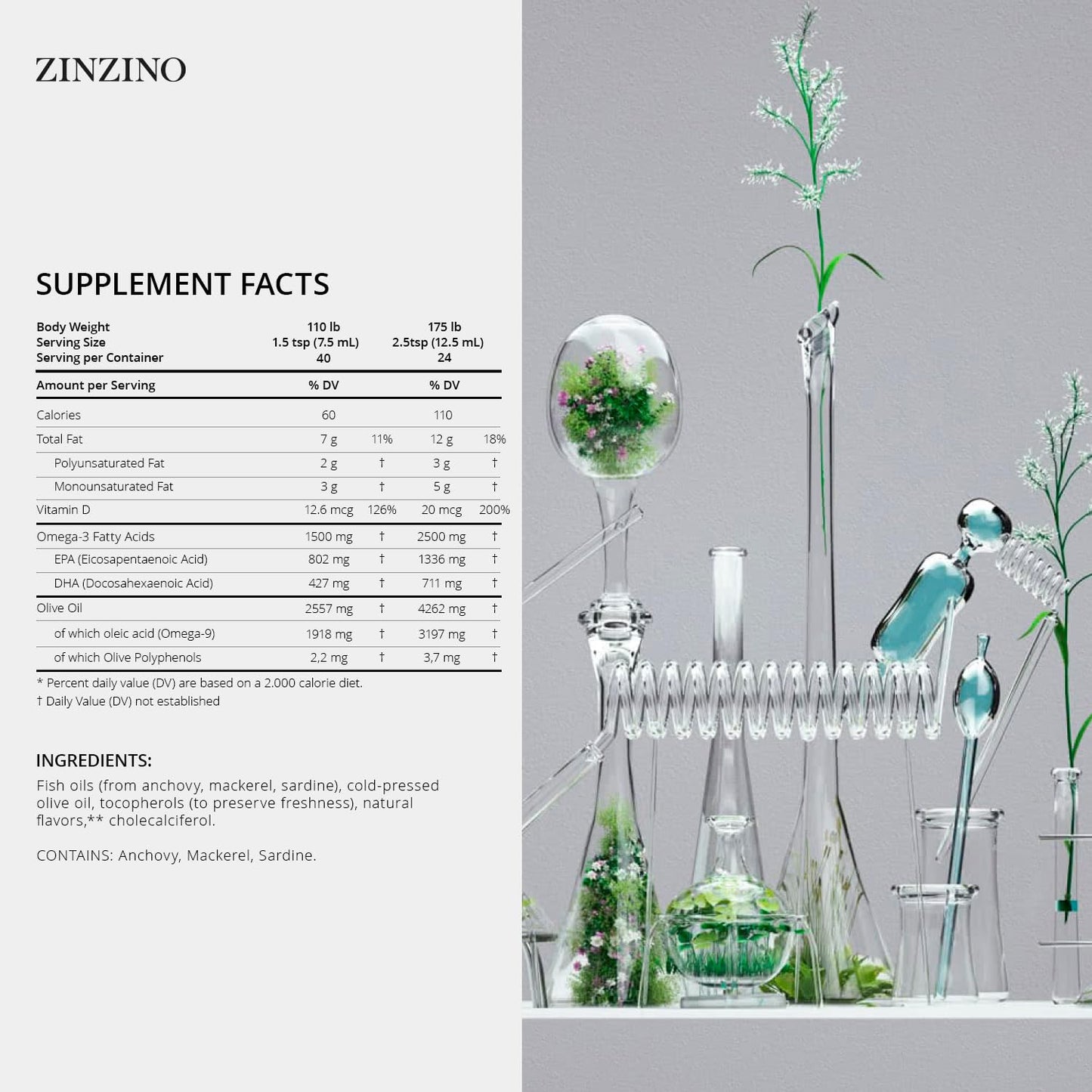Zinzino BalanceOil+ Orange Lemon Mint 300ml | Omega-3, Polyphenols & Vitamin D3