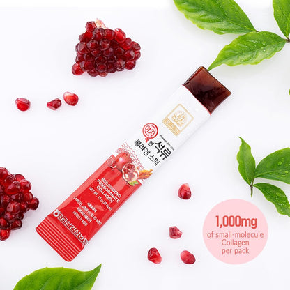 ZIOSTAND Korean Pomegranate Collagen Jelly Stick – 6 Pack (Baekje Geumsan)