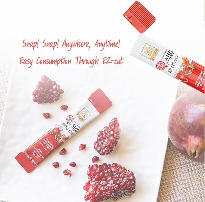 ZIOSTAND Korean Pomegranate Collagen Jelly Stick – 6 Pack (Baekje Geumsan)