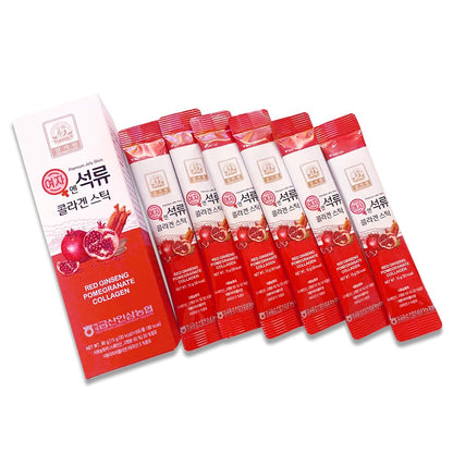 ZIOSTAND Korean Pomegranate Collagen Jelly Stick – 6 Pack (Baekje Geumsan)