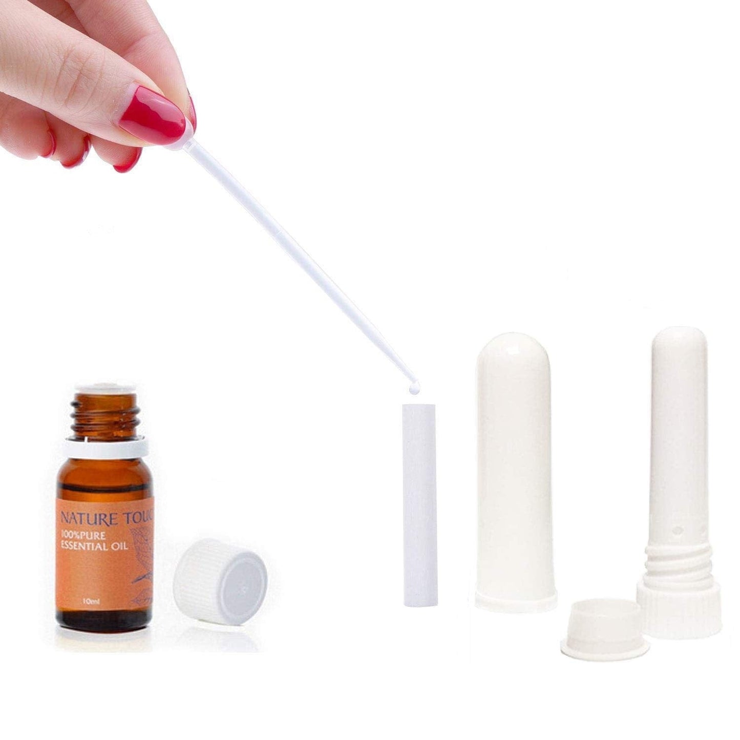 ZIOJOVK 24 Pcs Essential Oil Inhalers – Blank Plastic Tubes with Wicks, Droppers & Tweezers