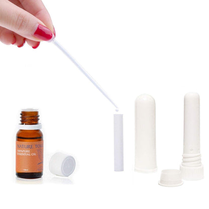 ZIOJOVK 24 Pcs Essential Oil Inhalers – Blank Plastic Tubes with Wicks, Droppers & Tweezers