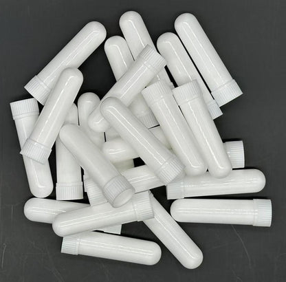 ZIOJOVK 24 Pcs Essential Oil Inhalers – Blank Plastic Tubes with Wicks, Droppers & Tweezers
