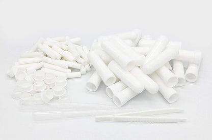 ZIOJOVK 24 Pcs Essential Oil Inhalers – Blank Plastic Tubes with Wicks, Droppers & Tweezers