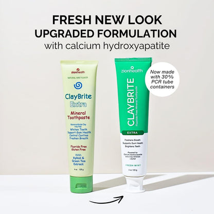 Zion Health Claybrite Extra Strength Toothpaste, 4 oz | Natural Whitening & Gum Care