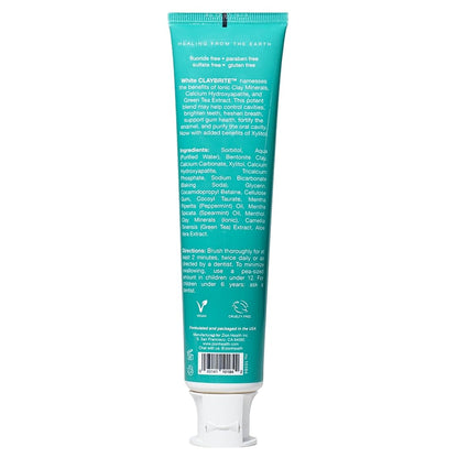 Zion Health ClayBrite Mineral Toothpaste 4 oz White – Fluoride Free, Montmorillonite Clay