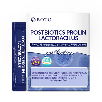 ZIOSTAND BOTO Korean Care Probiotics with Natural Prebiotics & Proline – 1 Month (30 Sachets) PostBiotics