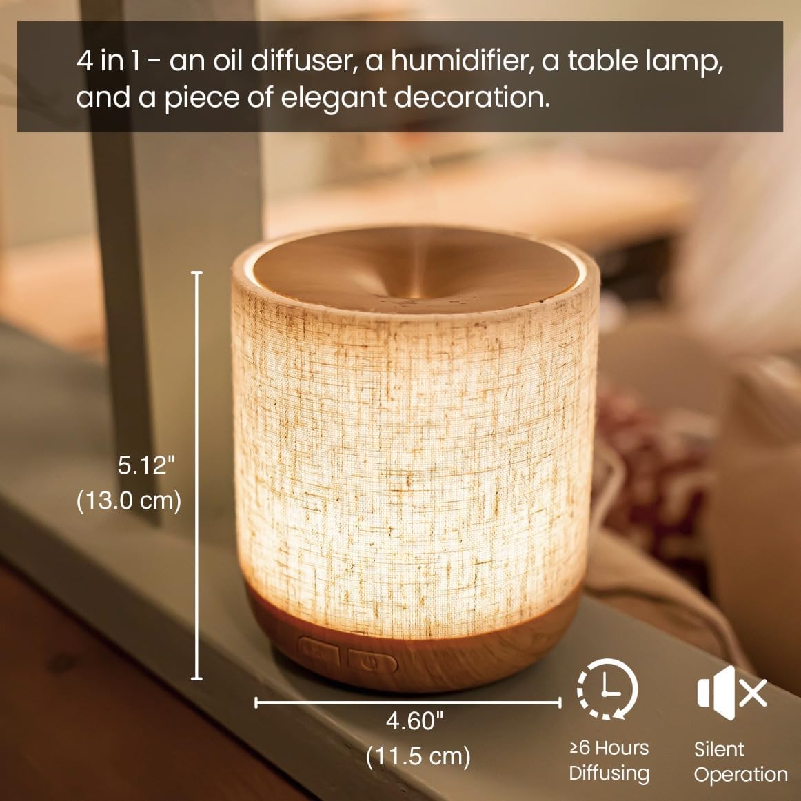 ZmarKraft 200ml Essential Oil Diffuser with Fabric Cover & Night Lamp