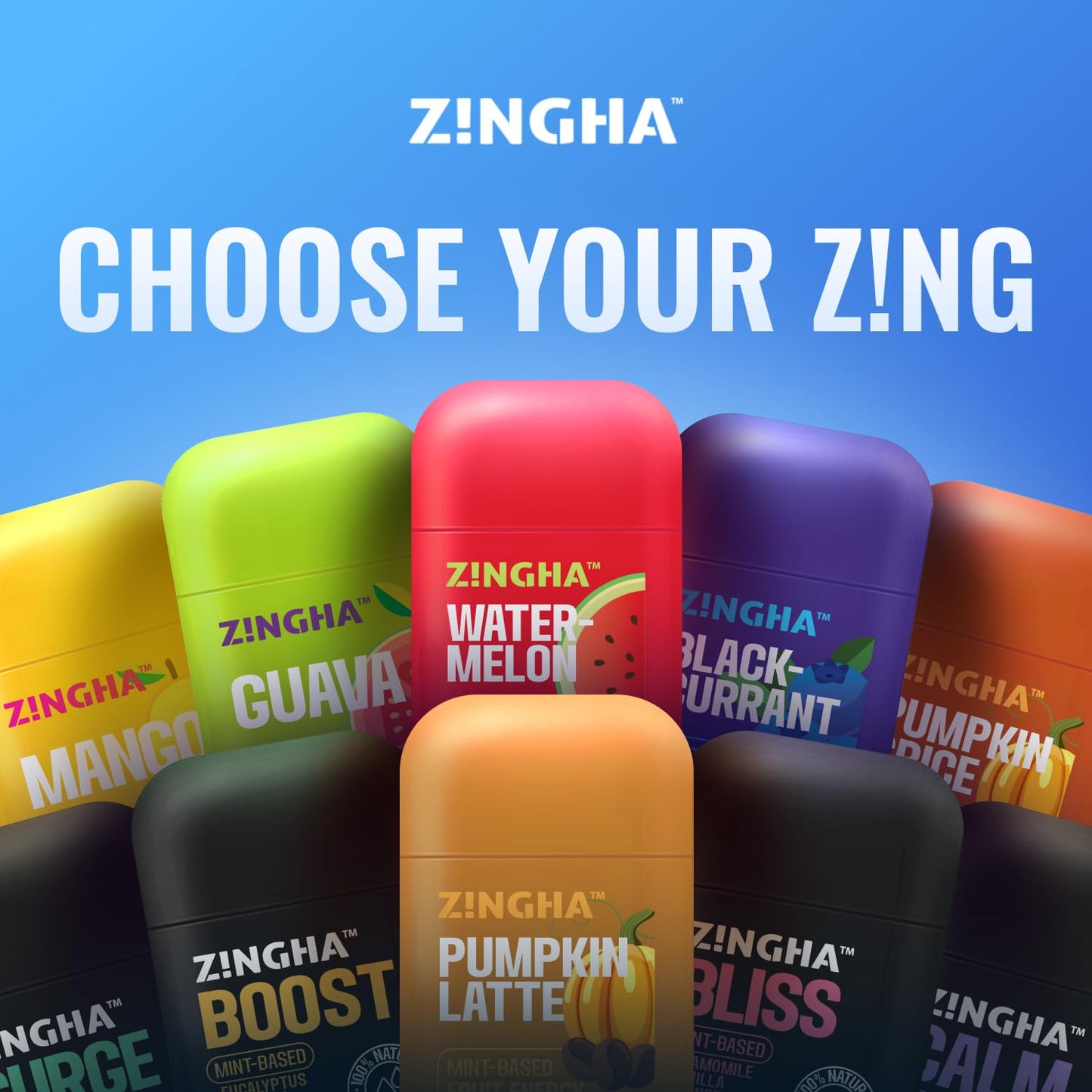 Z!NGHA Dual Nasal Inhaler Stick – Uplifting Peppermint Eucalyptus Lavender Blend | Portable Aromatherapy On The Go