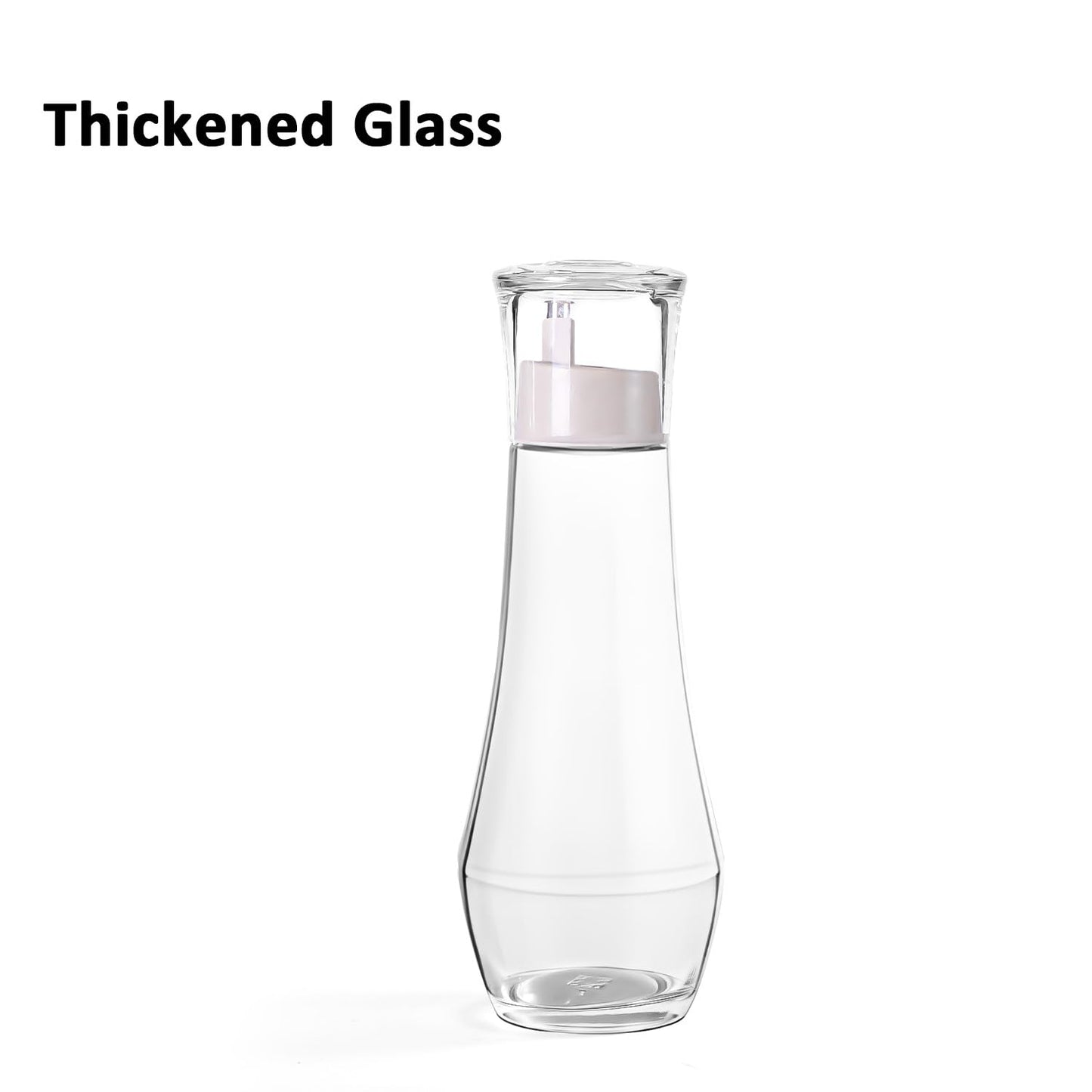 ZOBONETI Glass Mouthwash Dispenser – 8.8 oz, Set of 2, Cup Cap