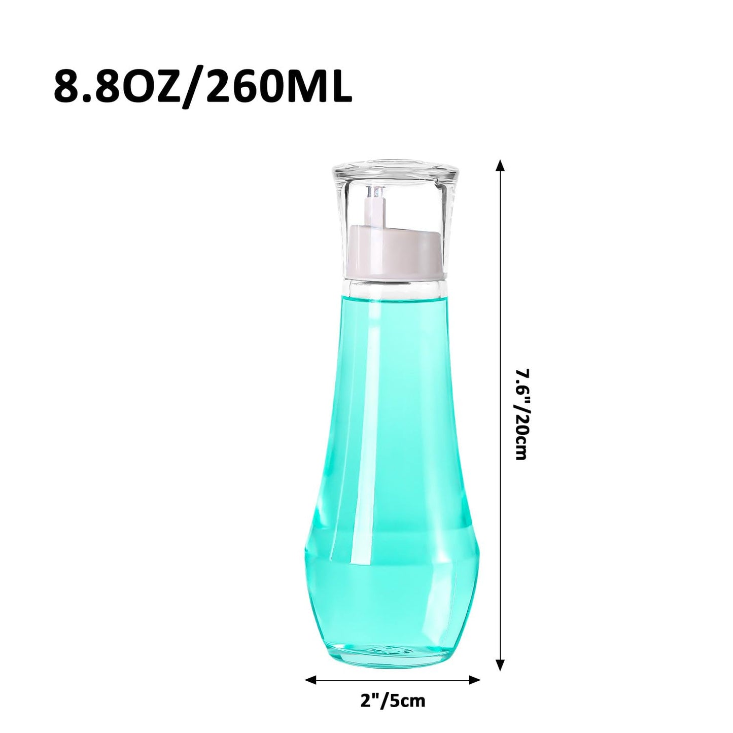 ZOBONETI Glass Mouthwash Dispenser – 8.8 oz, Set of 2, Cup Cap
