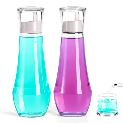 ZOBONETI Glass Mouthwash Dispenser – 8.8 oz, Set of 2, Cup Cap