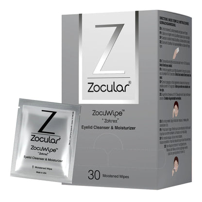 Zocular Zocuwipe Eyelid Wipes with Natural Okra Complex – 15ct