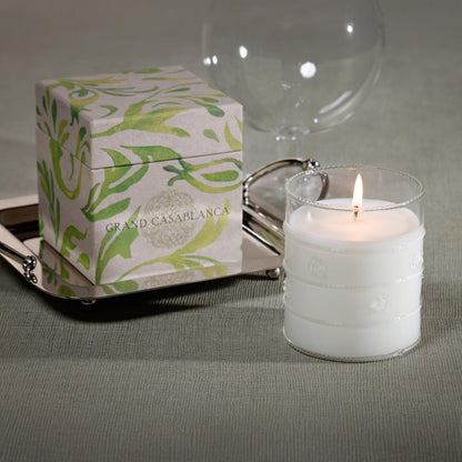 Zodax Grand Casablanca Glass Jar Scented Candle – Lily of The Valley, 12 oz
