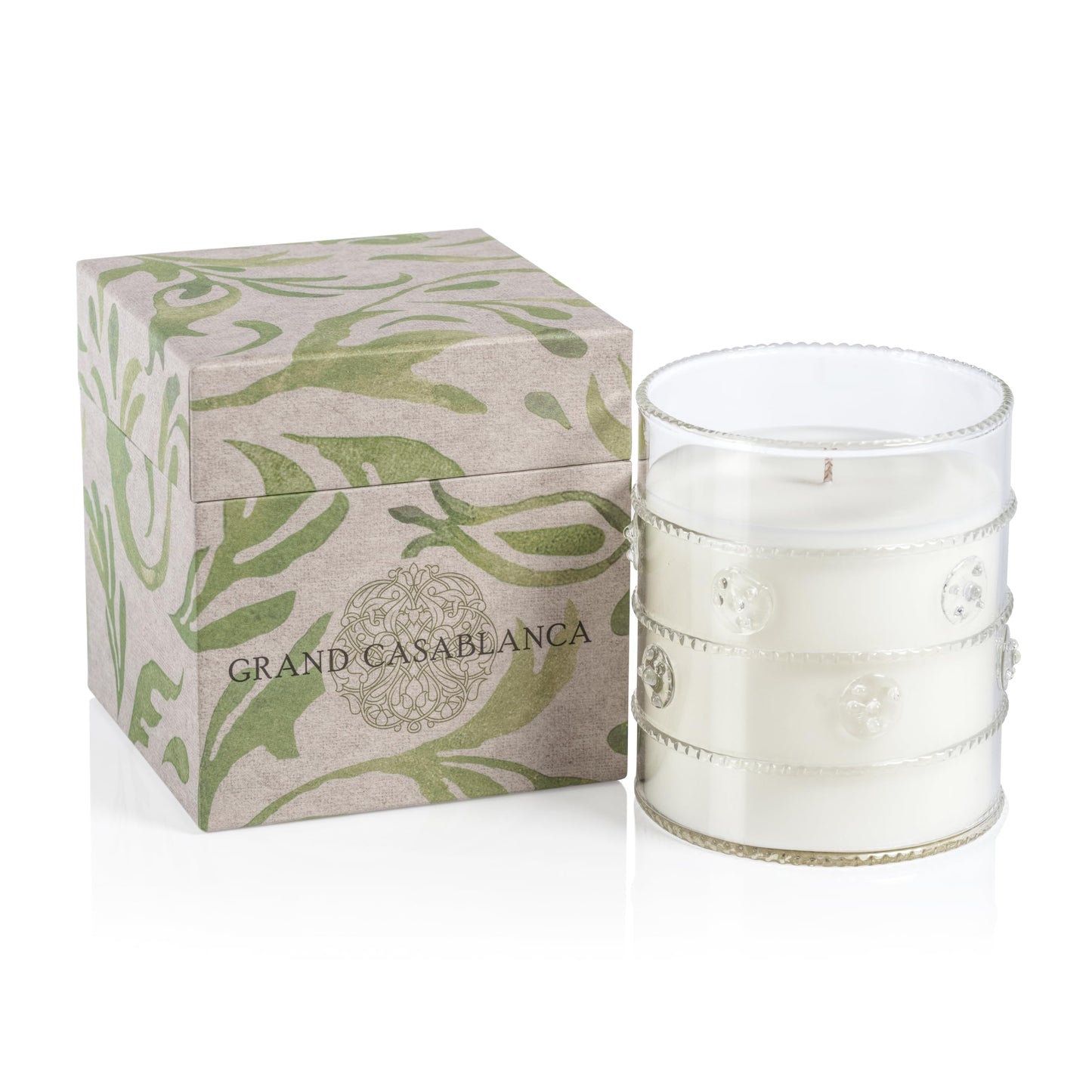 Zodax Grand Casablanca Glass Jar Scented Candle – Lily of The Valley, 12 oz