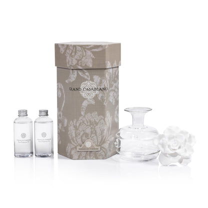 Zodax Grand Casablanca Porcelain Oil Diffuser – Versailles Tuberose, 6.76 oz