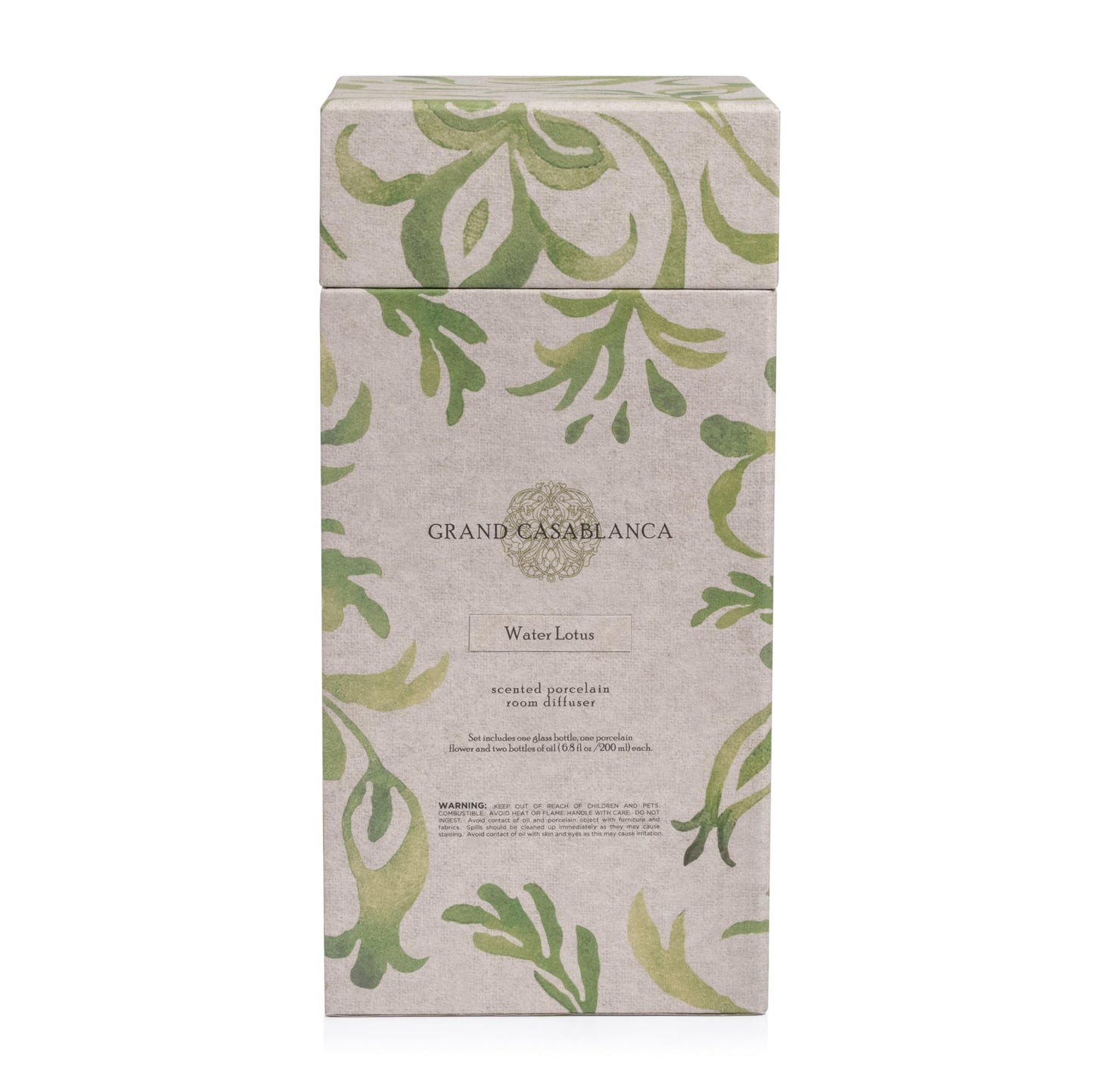 Zodax Grand Casablanca Porcelain Oil Diffuser - 6.76 oz Water Lotus