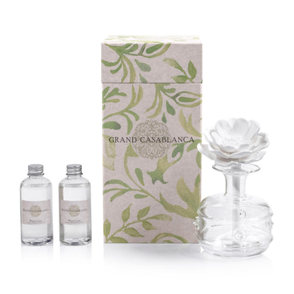 Zodax Grand Casablanca Porcelain Oil Diffuser - 6.76 oz Water Lotus