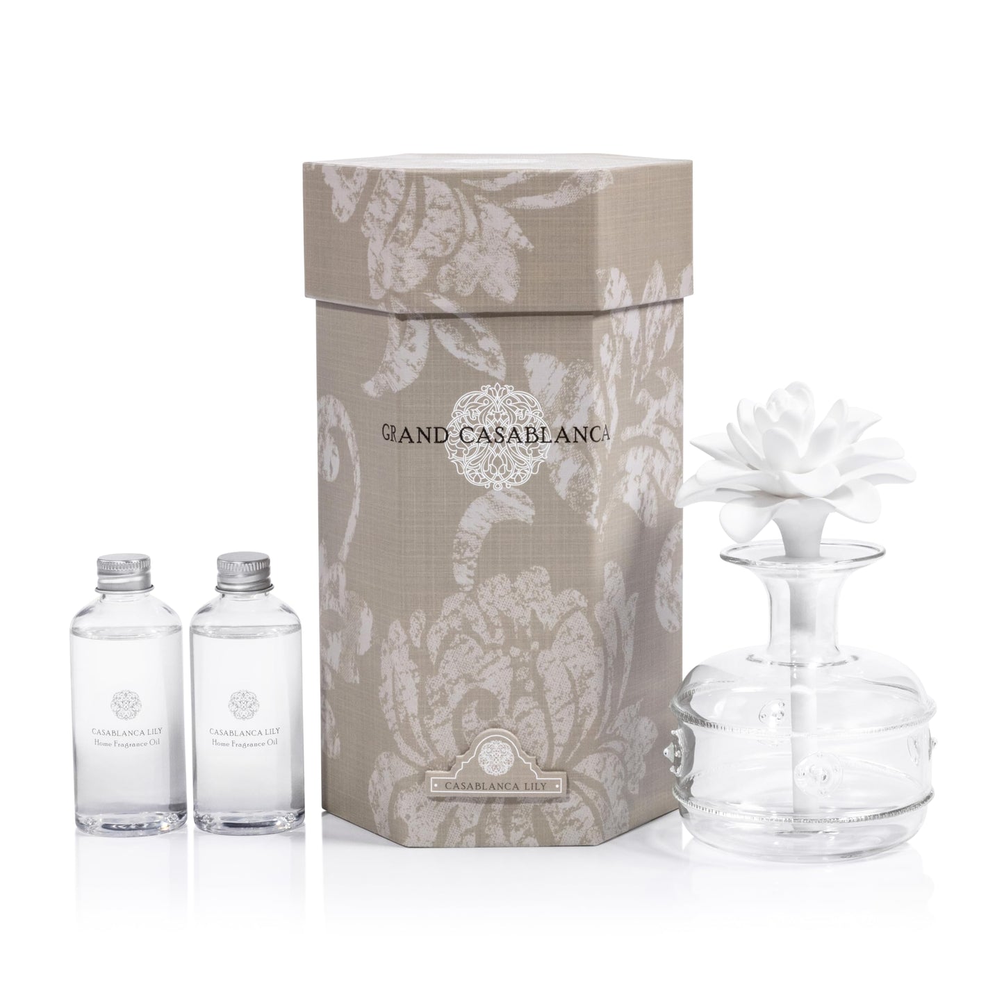 Zodax Grand Casablanca Porcelain Oil Diffuser – 6.76 oz | Living Room, Office, Gift Box