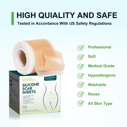 ZODENIS Silicone Scar Sheets – 1.6” x 120” Roll (3M) for Scar Care