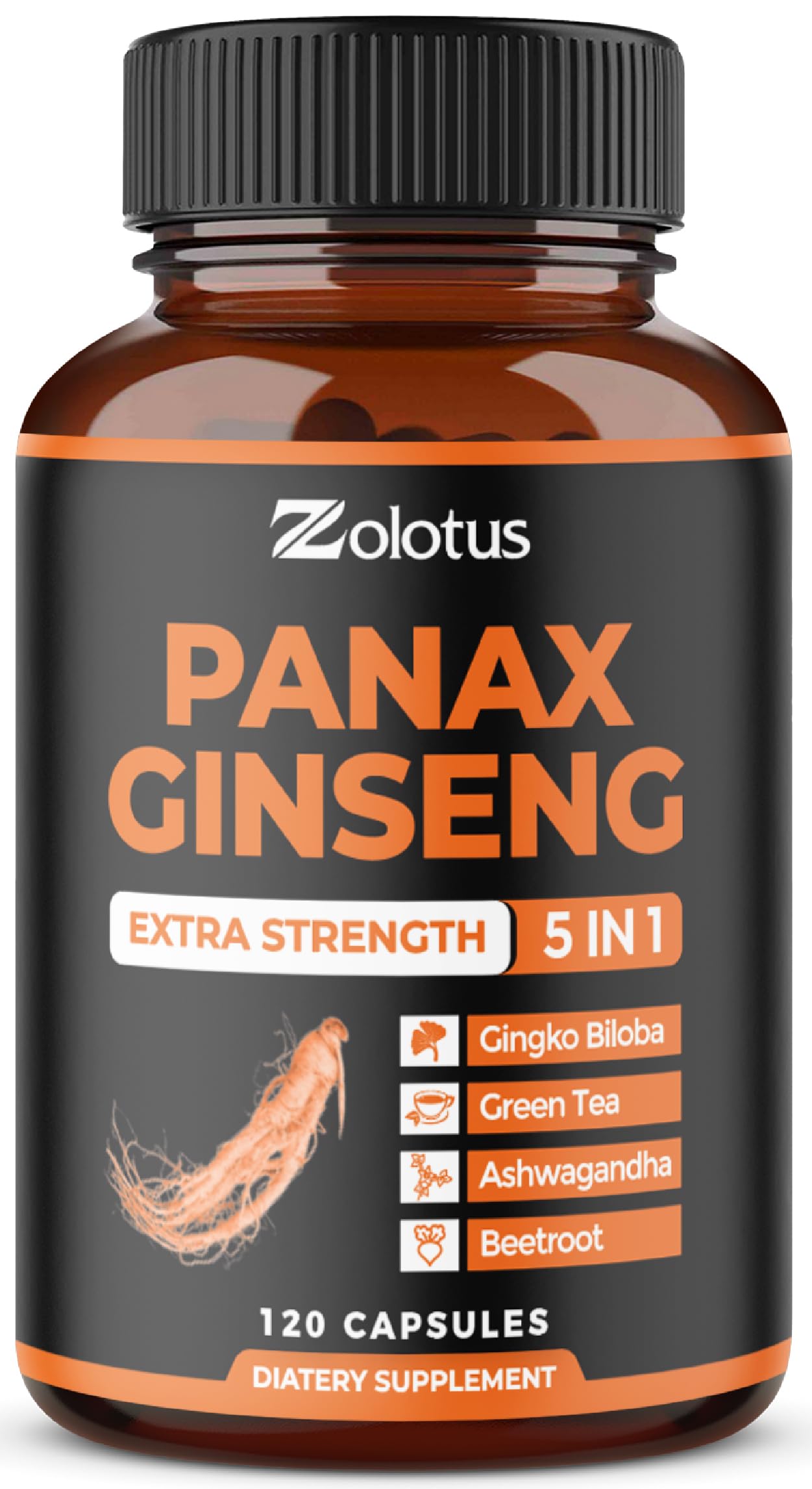 Zolotus Panax Ginseng + Ginkgo Biloba – 120 Capsules (2-Month Supply)