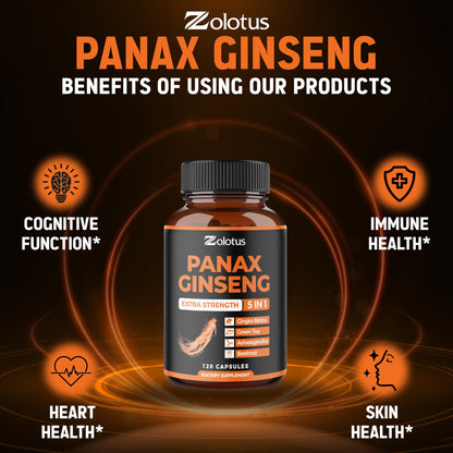 Zolotus Panax Ginseng + Ginkgo Biloba – 120 Capsules (2-Month Supply)