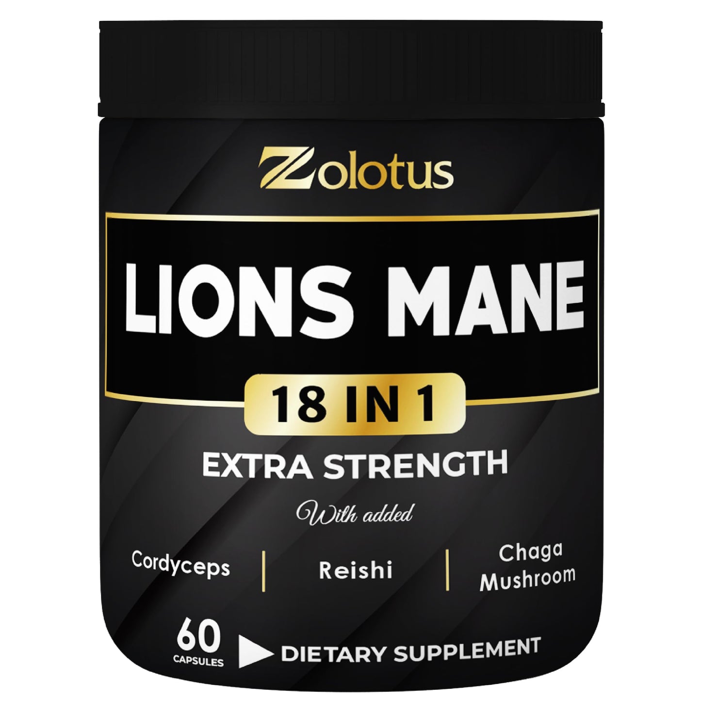 Zolotus Lions Mane Capsules with Cordyceps – 60 Count | Brain & Immune Support