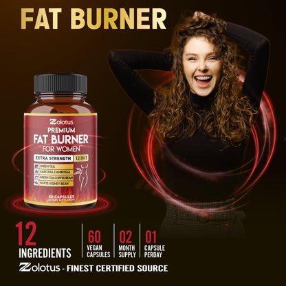 Premium Weight Loss Pills for Women – 2 Months Supply | Best Belly Fat Burners for Women and Men | Metabolism Booster with Green Tea Extract 98%