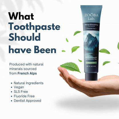 Zooba Fluoride Free Toothpaste with Hydroxyapatite – Remineralizing, Whitening, Bentonite Clay | Vegan