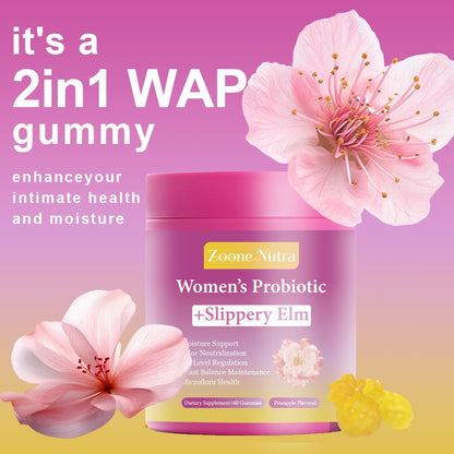 Zoone Nutra Her Juicy Gummies for Women – Pineapple Probiotics with Slippery Elm
