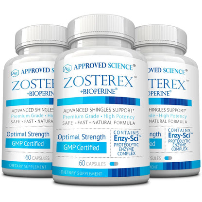 Approved Science Zosterex - Extra-Strength L-Lysine 1000mg, Vitamin B Complex, Zinc - Immune Support & Cold Sore Treatment - 180 Vegan Capsules - 3 Bottles