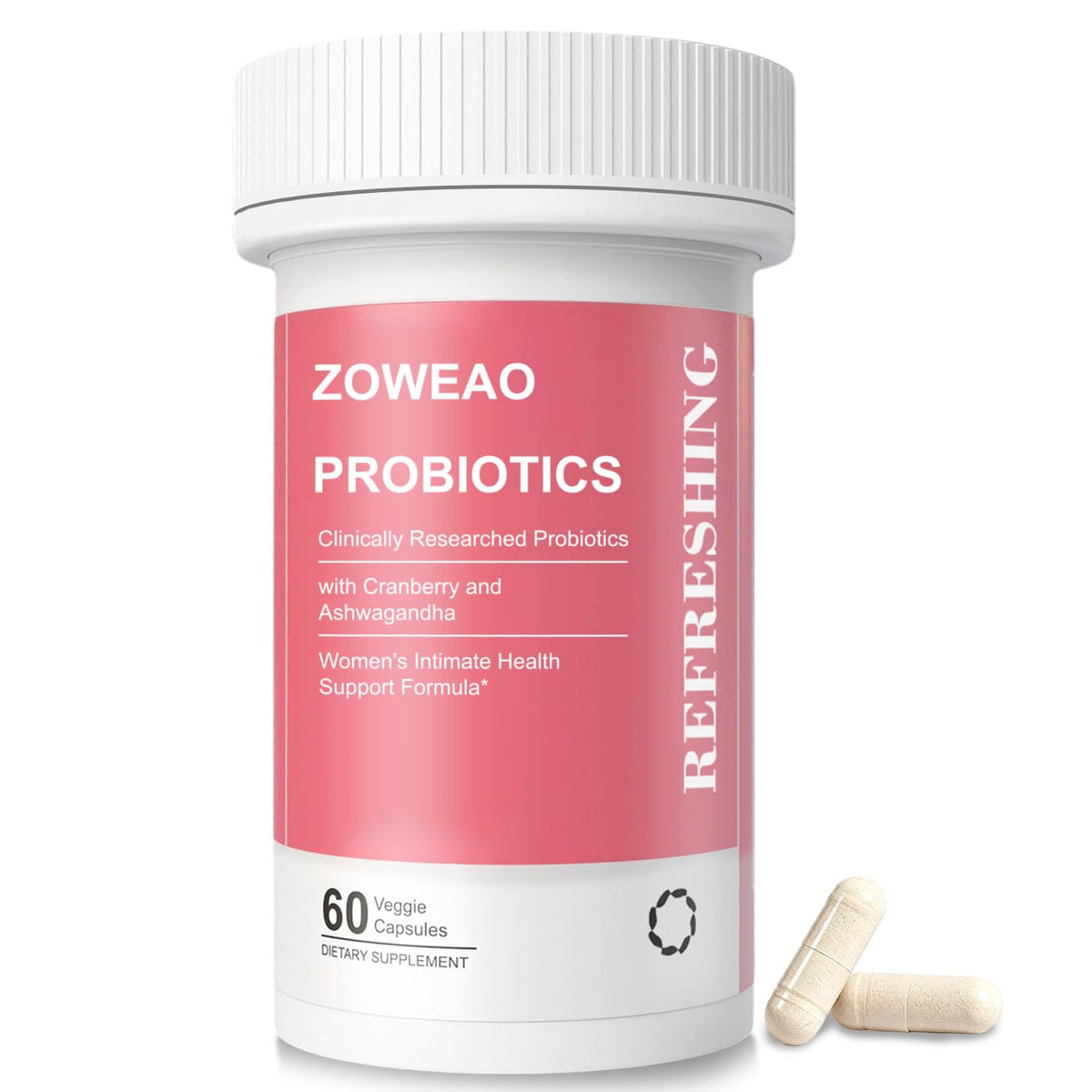 ZOWEAO Vaginal Probiotics for Women – Moisture, pH Balance & Comfort (60 Capsules) | Cranberry + Ashwagandha mythriftymom