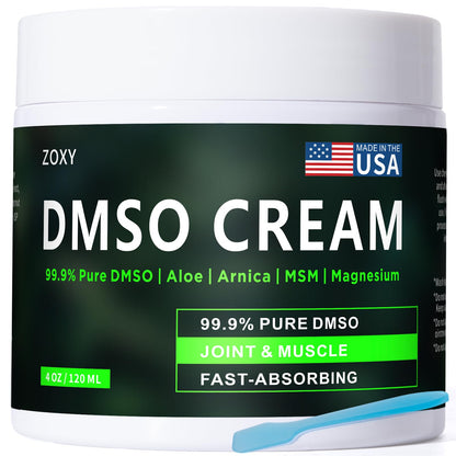 ZOXY DMSO Cream 99.9% Pure – Fast-Absorbing, Low Odor, 4 oz