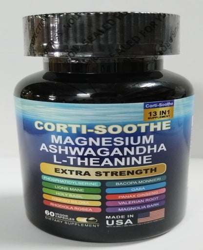 Zoyava Corti-Soothe: Cortisol Support with Magnesium Glycinate & Adaptogens | 60 Caps