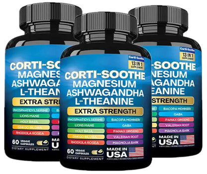 Zoyava Corti-Soothe: Cortisol Support with Magnesium Glycinate & Adaptogens | 60 Caps