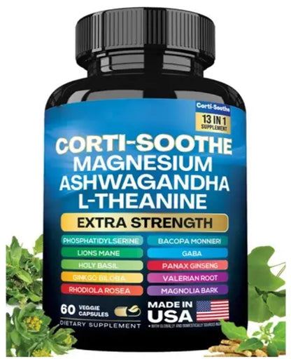 Zoyava Corti-Soothe: Cortisol Support with Magnesium Glycinate & Adaptogens | 60 Caps
